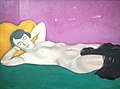 Femme couchée sur fond violet, 1924